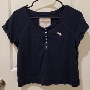ABERCOMBIE & FITCH Navy Blue Tee (Small)